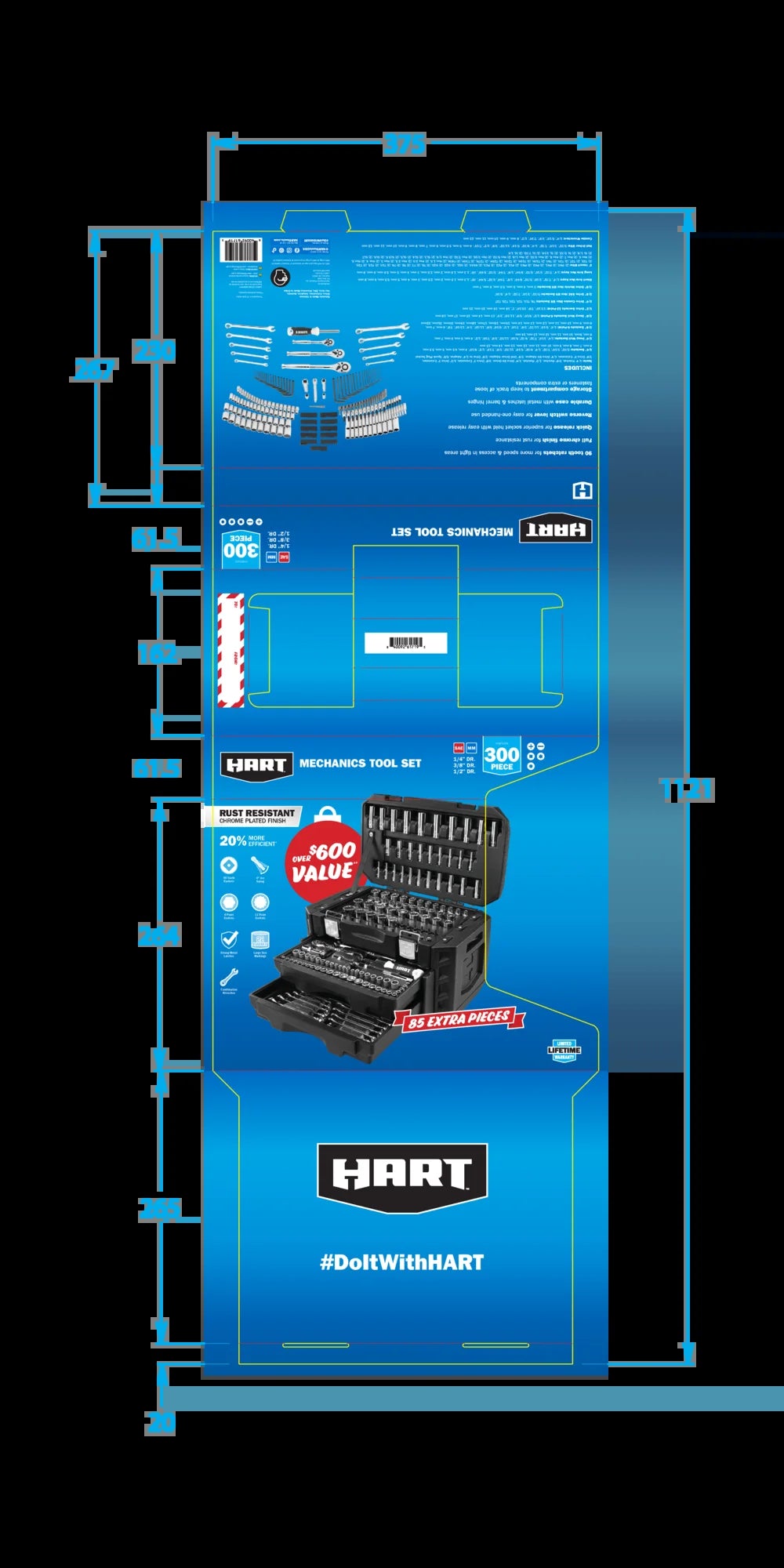 HART 300-Piece Mechanics Tool Set