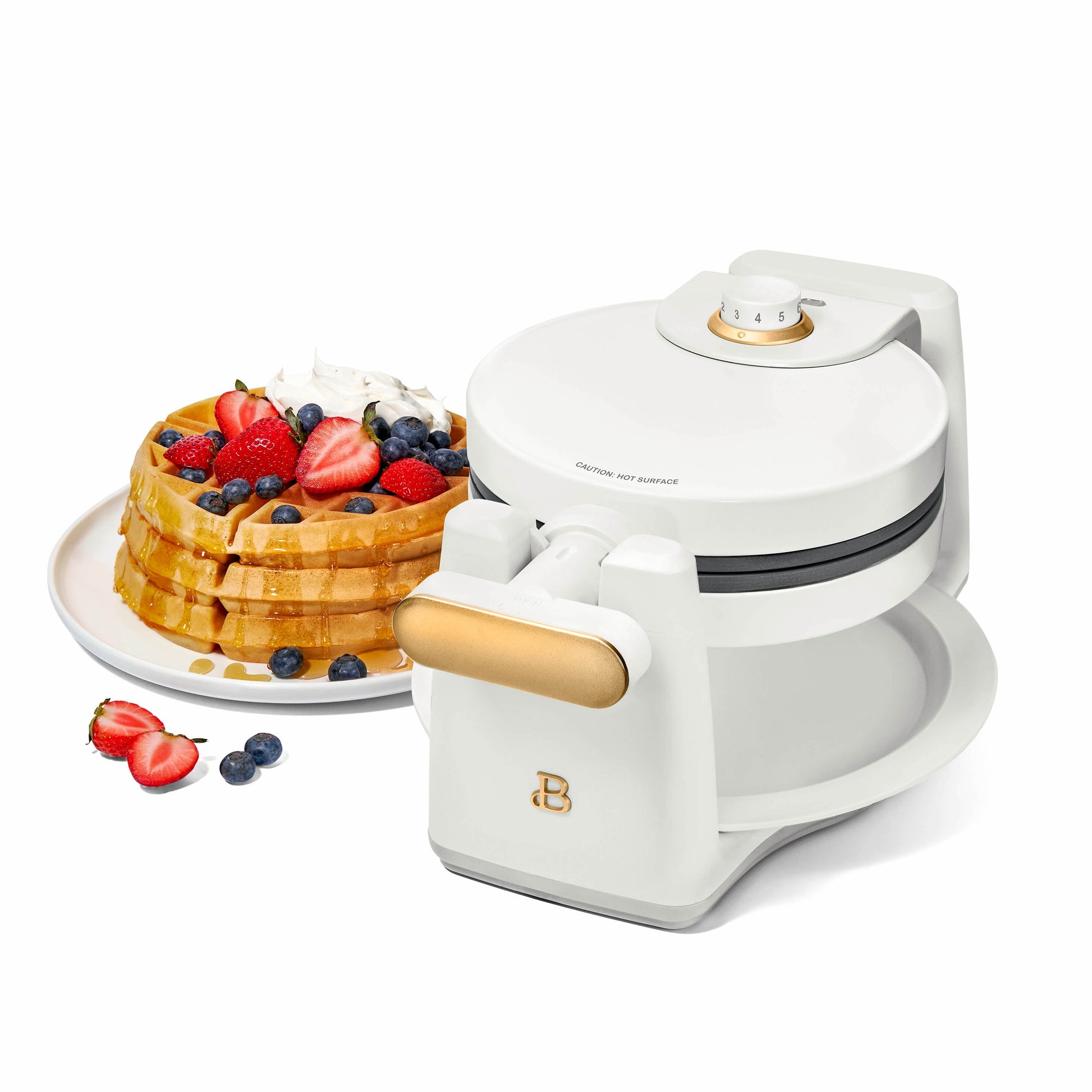 Beautiful Electric Griddle/Waffle Maker Breakfast Set, White Icing by Drew Barrymore