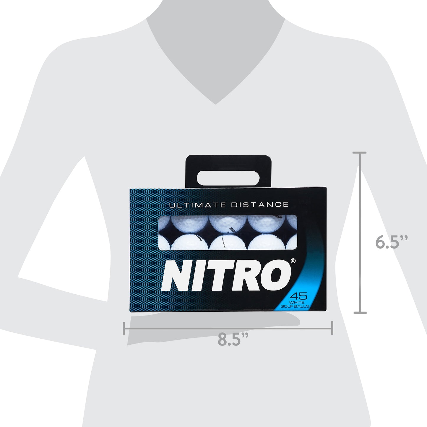 Nitro Golf Ultimate Distance Golf Balls, White, 45 Pack