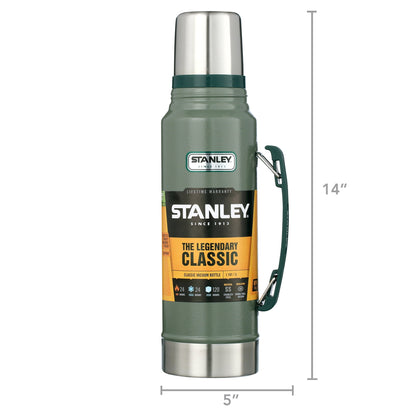 STANLEY Classic Vacuum Bottle, Green/Silver