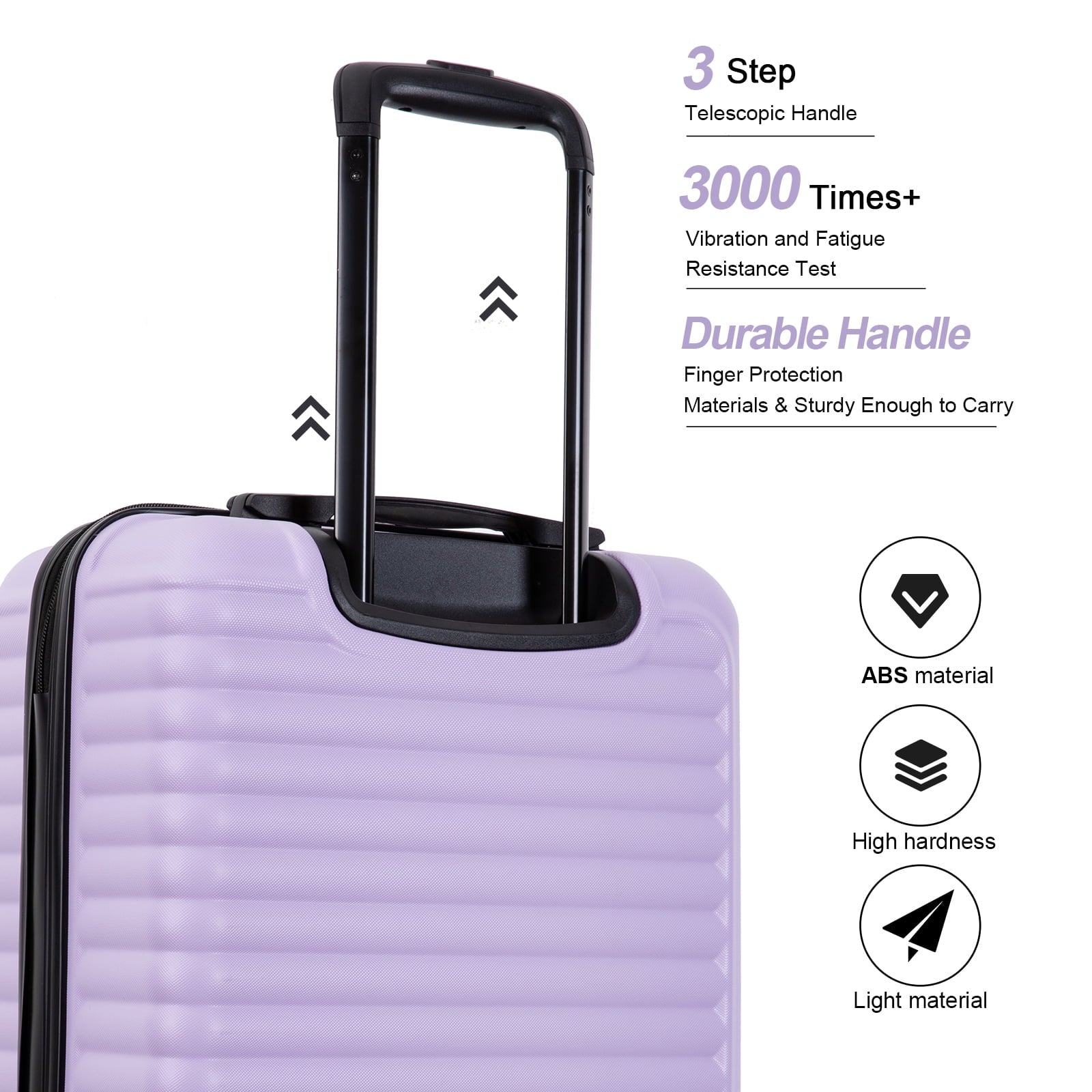 Travelhouse Hardshell Carry on Luggage 20" Lightweight Hardside Suitcase with Spinner Wheels.(Light Purple)