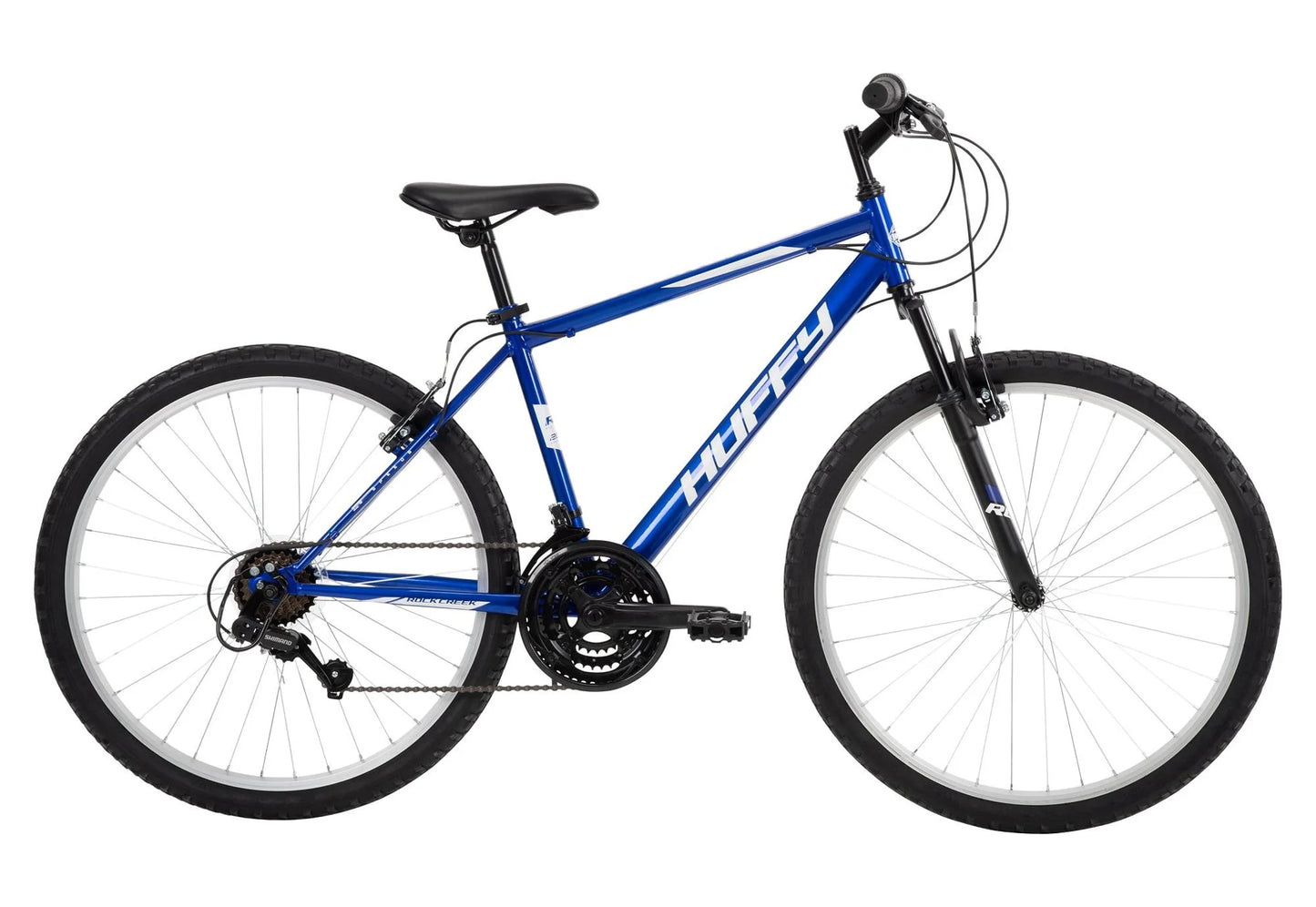 Huffy Rock Creek Mountain Bike, 26" Wheels, 18-Speeds, Ages 13+ Years, Blue