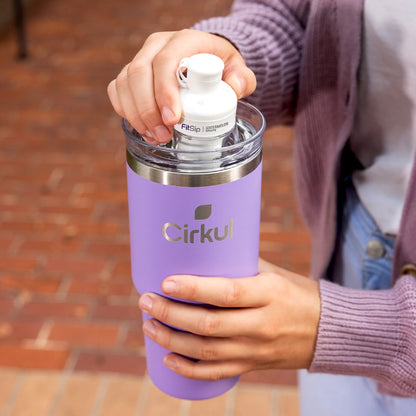 Cirkul 24oz Amethyst On-The-Go StrawSip Tumbler, 1 Flavor Cartridge (FitSip Watermelon Grape)