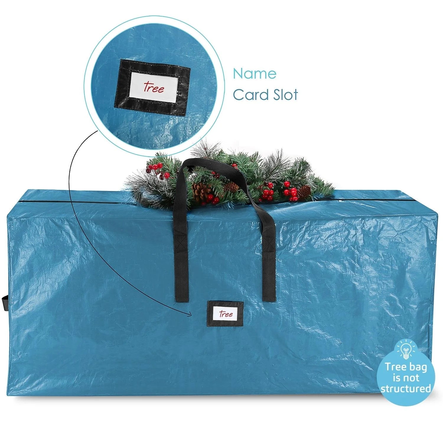 Hearth & Harbor Plastic Christmas Tree Storage Bag with Handles, Fits up to 9 ft Holiday Trees