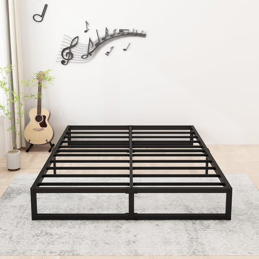 9 Inch Full Bed Frame No Box Spring Needed, Heavy Duty Metal Platform Beds with Sturdy Steal Slats for Mattress Foundation, Easy Assembly, Noise Free, Black