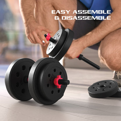 FitRx 5-in-1 SmartBell Gym, Interchangeable Adjustable Dumbbells and Barbell Weight Set, 100lbs., Black