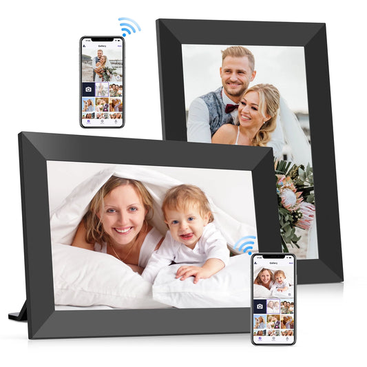 GIROOL 10.1" WiFi Digital Picture Frame 2 Pack, 32GB Storage Smart IPS Touch Screen Photo Frame, Send Photos and Videos via Free App, Supports Micro SD Card, Best Gift!