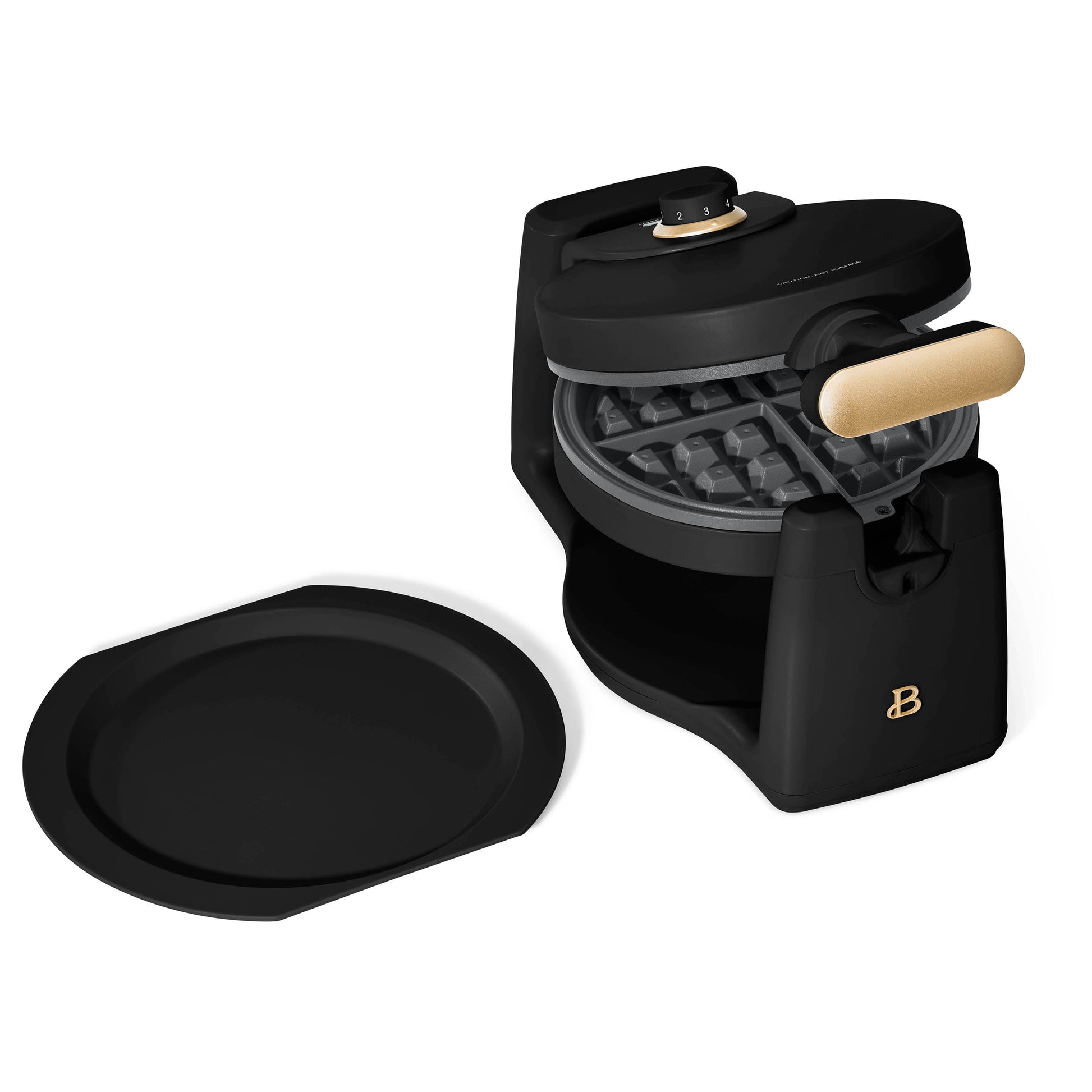 Beautiful Rotating Belgian Waffle Maker, Black Sesame by Drew Barrymore