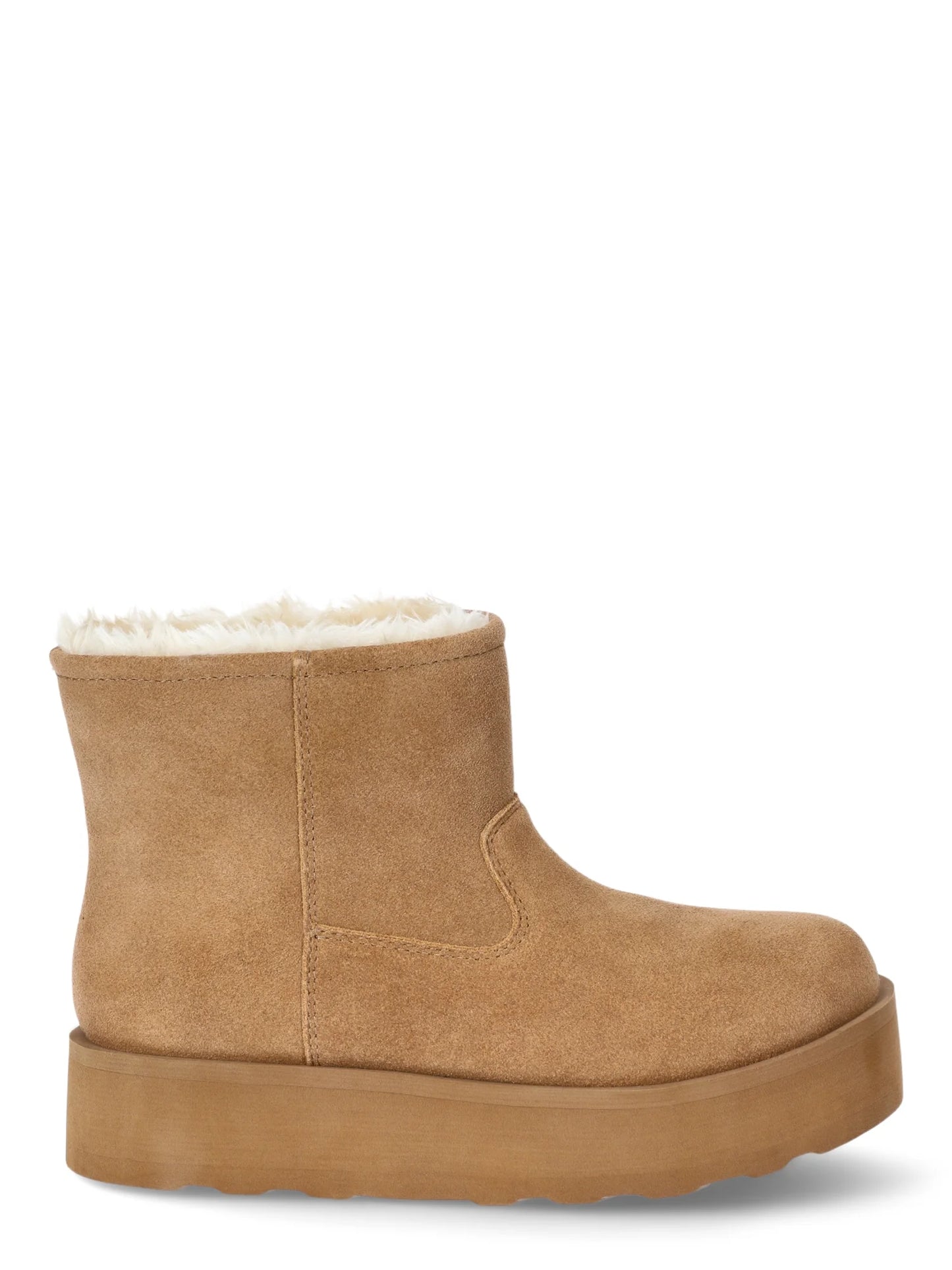 Time and Tru Women's Genuine Suede Platform Cozy Boots, Sizes 6-11