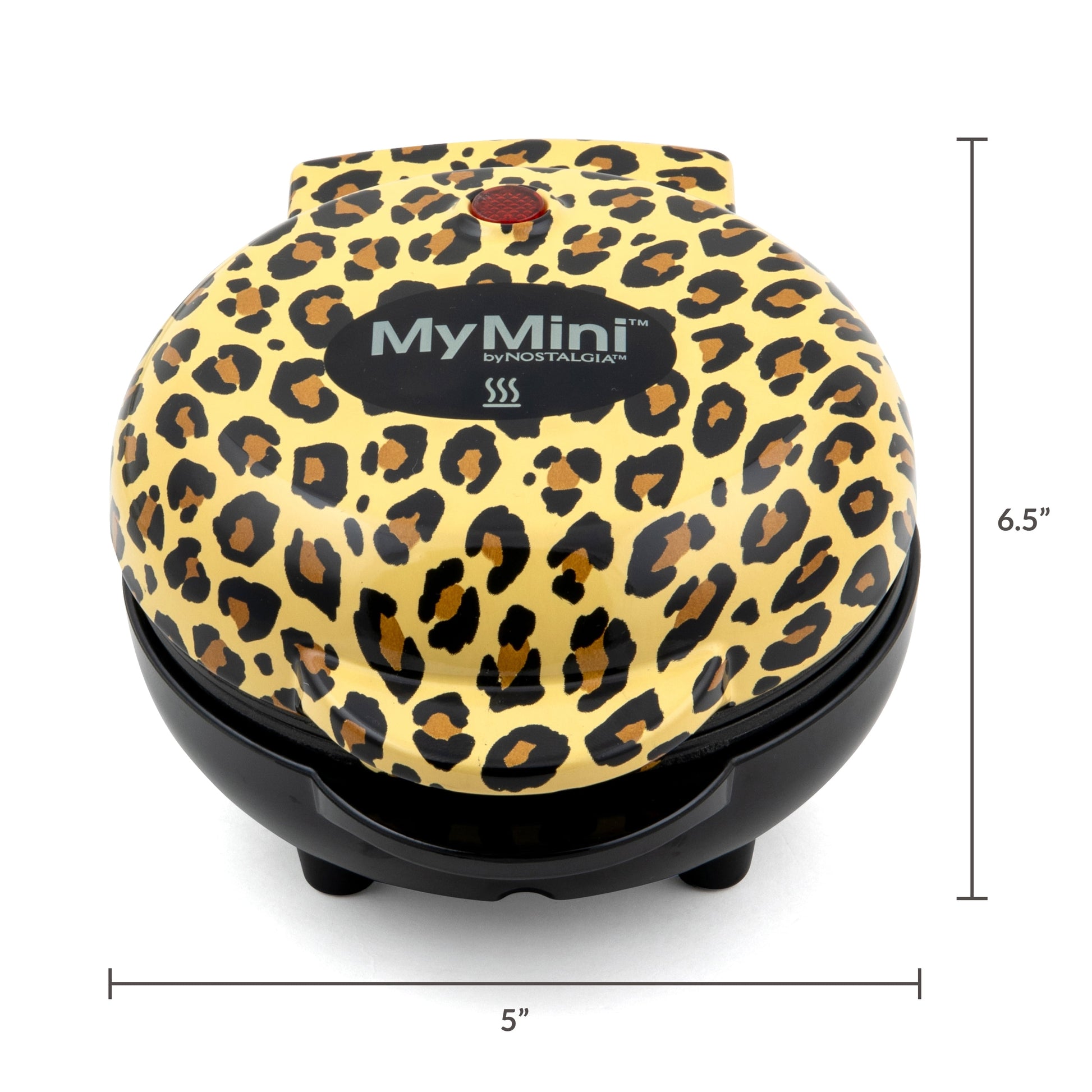 MyMini Waffle Maker, Brown & Black Leopard Print