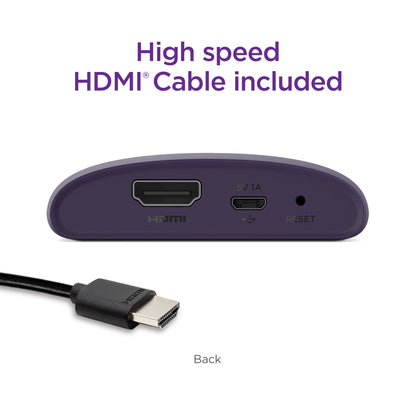 Roku LE HD Streaming Media Player Wi-Fi Enabled with High Speed HDMI Cable and Simple Remote