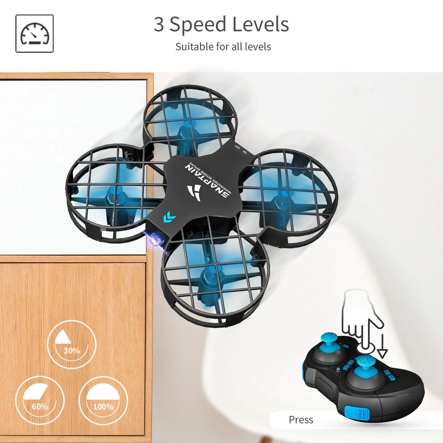 Snaptain H823H Mini Drone for Kids, Radio Control Quadcopter for Beginners with Altitude Hold, Headless Mode, 3D Flips, One Key Return and Speed Adjustment