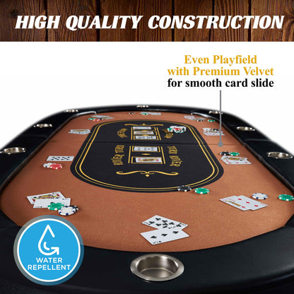 10-Player Poker Table, No Assembly Required, by Barrington Billiards Company