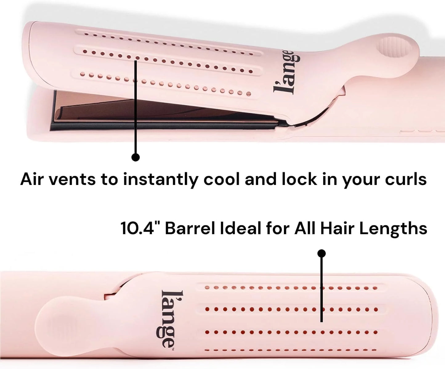 L'ange Hair Le Duo 360 Airflow Styler, Titanium Flat Iron Hair Straightener (Blush)