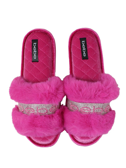 Bebe Women's Glitter Slide Slipper