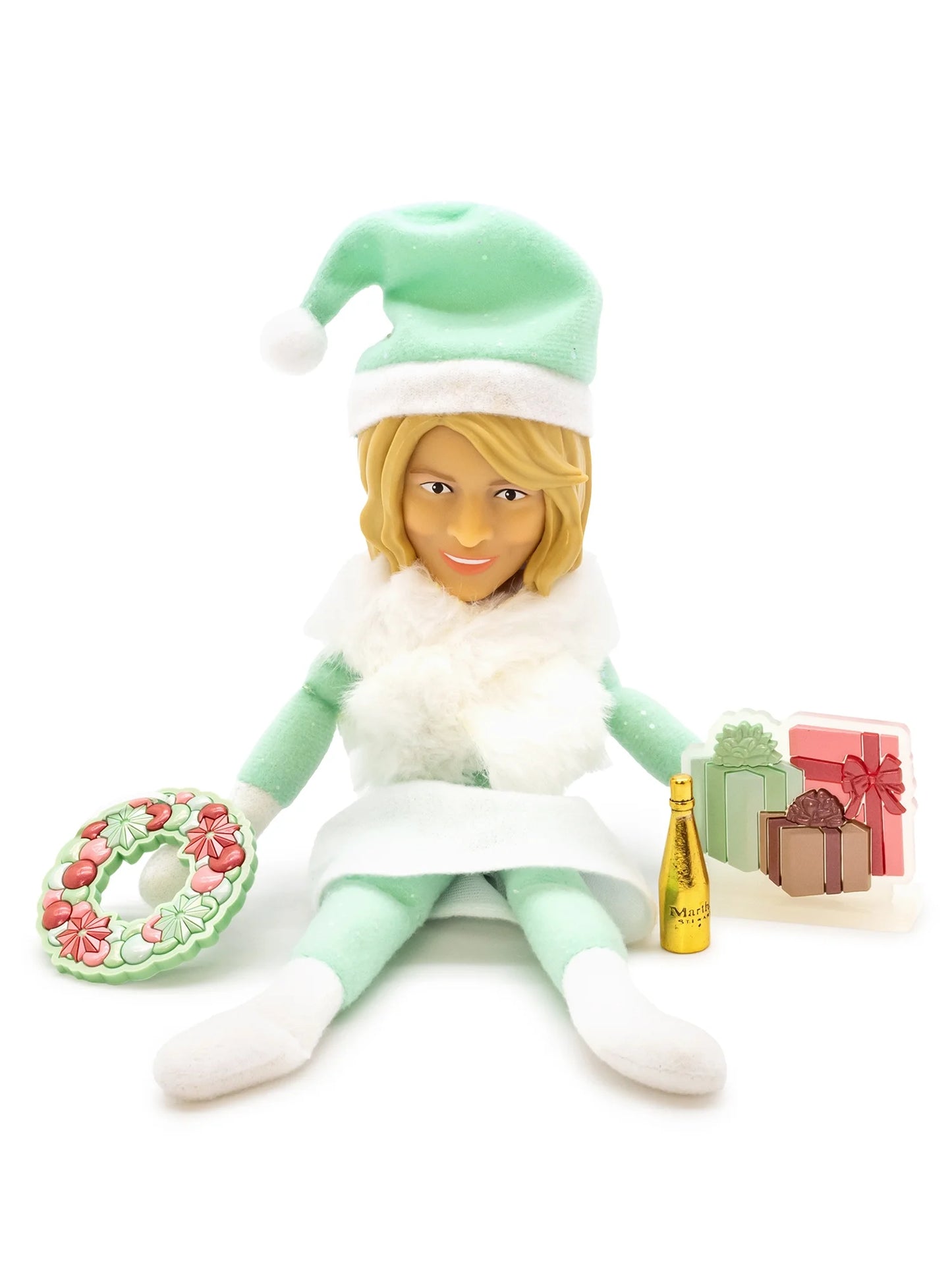 Martha Stewart Martha on The Mantel Christmas Green Plush Figurine, 10.5"