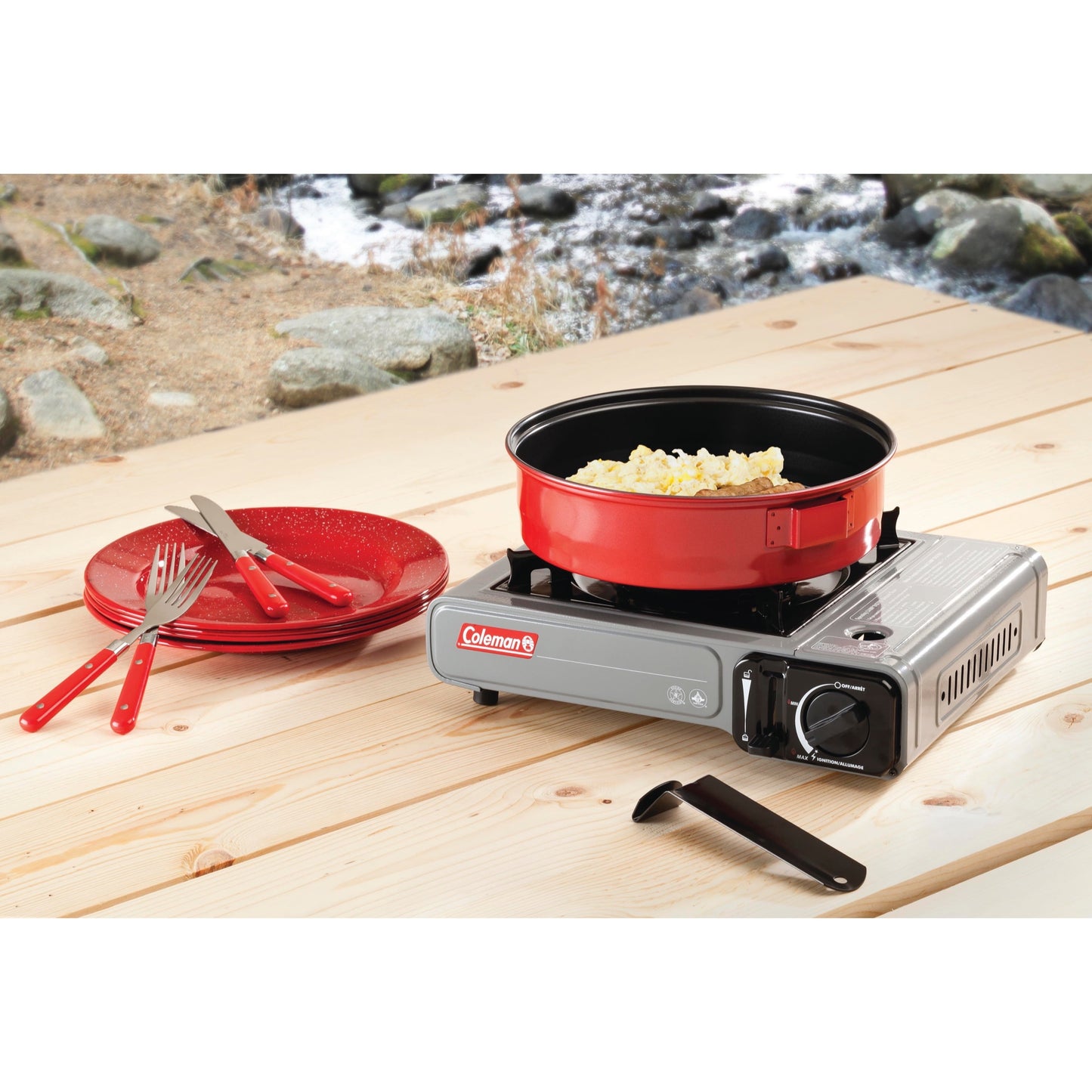 Coleman Tabletop Portable Butane Gas Camping Stove, 1 Burner, Gray