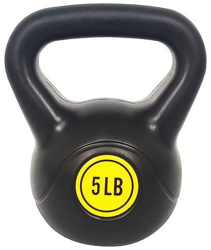 BalanceFrom 5 10 15lbs Wide Grip Kettlebell, Black