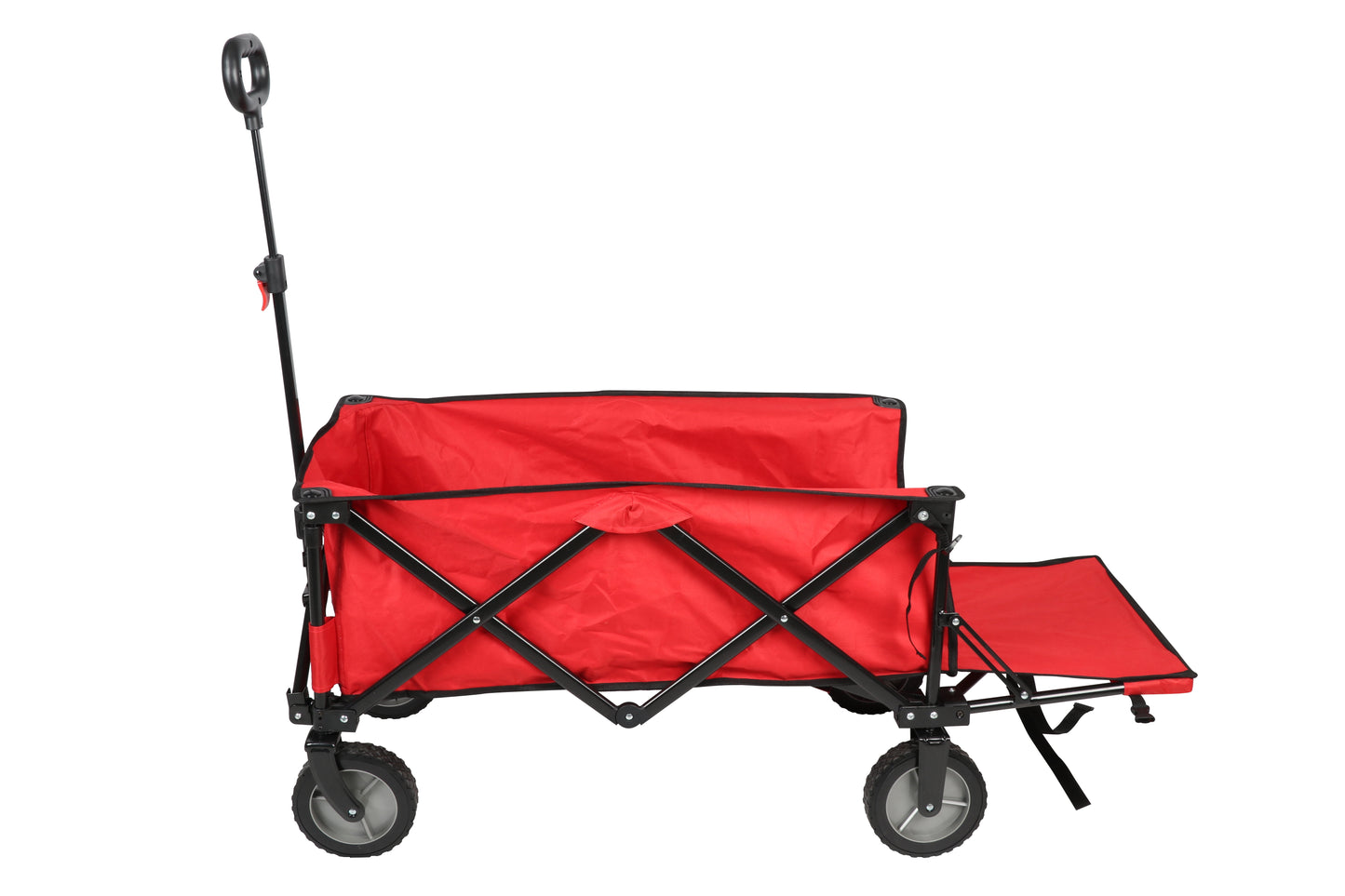 Ozark Trail Camping Utility Wagon with Tailgate & Extension Handle, Red, Polyester, 21.6" Height