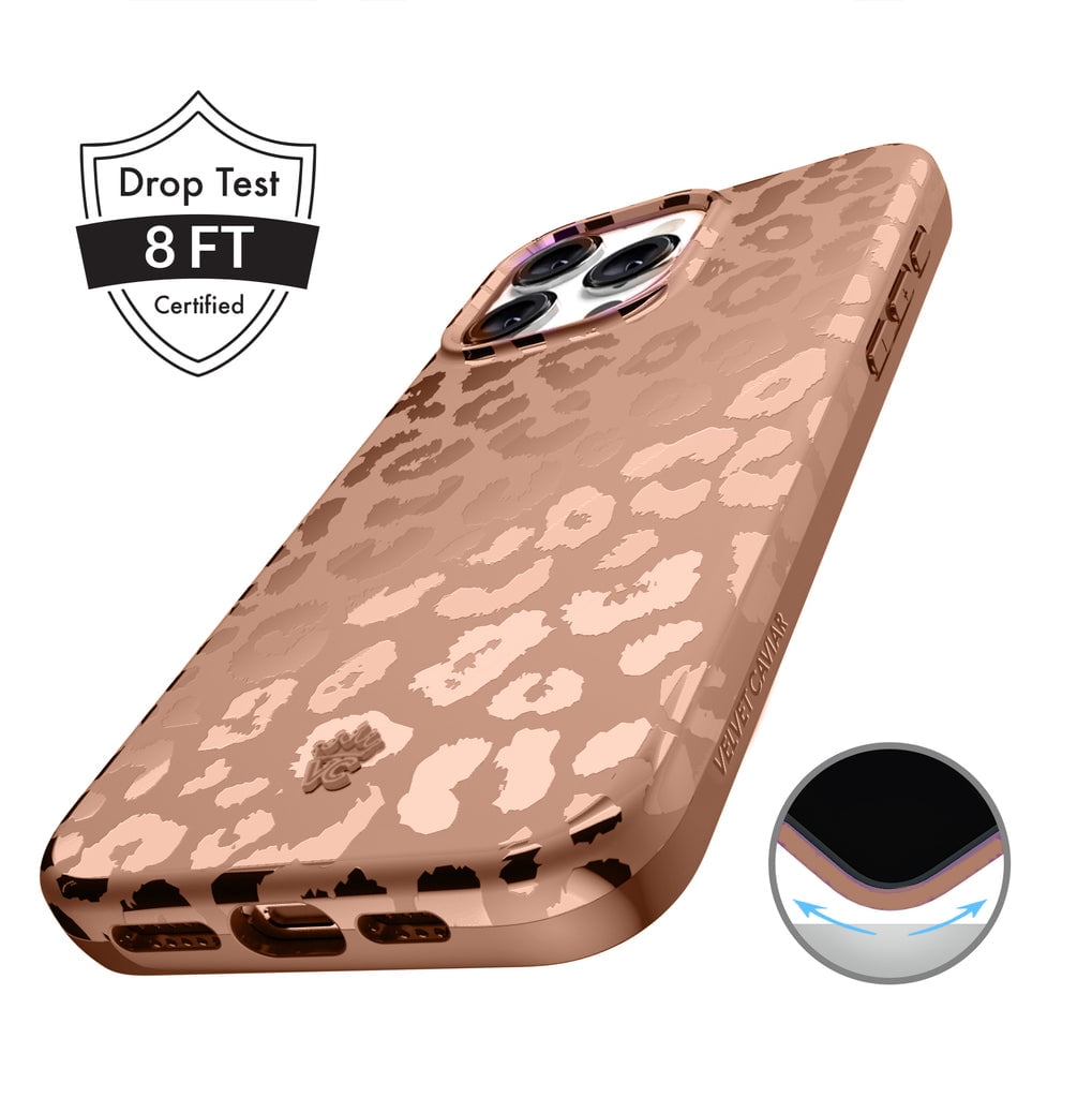 Velvet Caviar iPhone 15 Pro Max Case MagSafe Compatible - Cute Protective Phone Cases for Women - Bronze Chrome Leopard