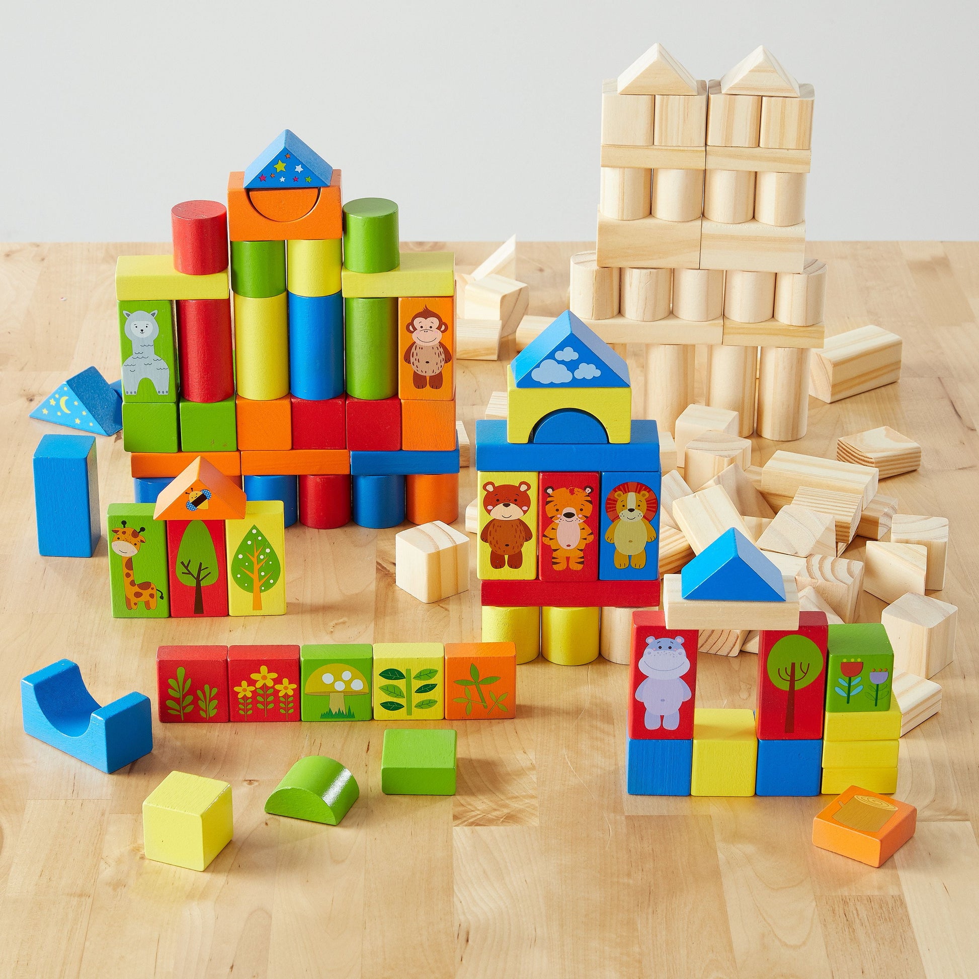 Spark Create Imagine Wood Building Blocks, 150 Pieces, Baby and Toddler Toys