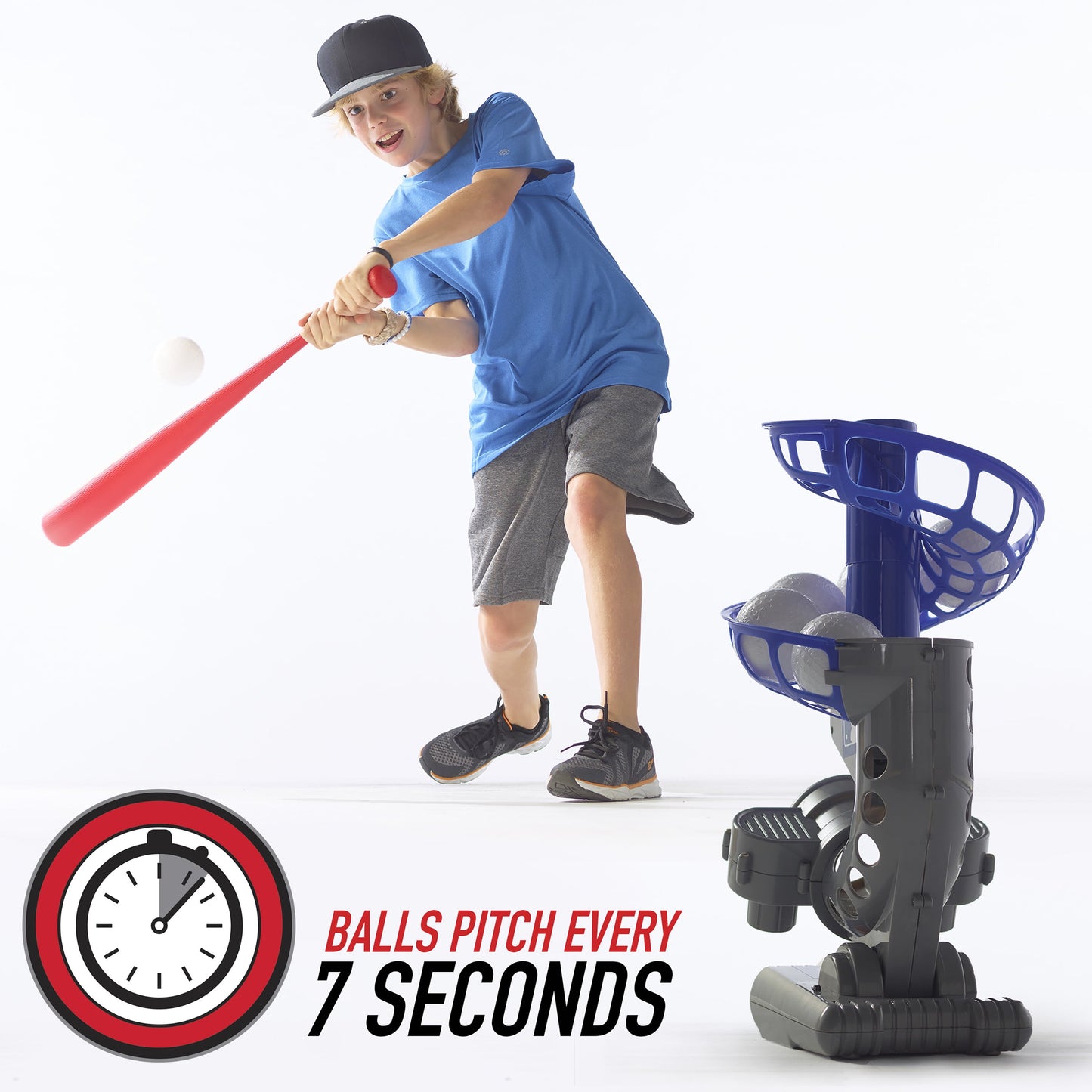 Franklin Sports MLB Electronic Baseball Pitching Machine – Adjustable – Every 7 Seconds – 6 Balls