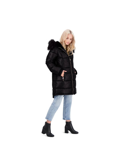 Jessica Simpson Puffer Coat For Women - Quilted Winter Coat w/ Faux Fur Hood