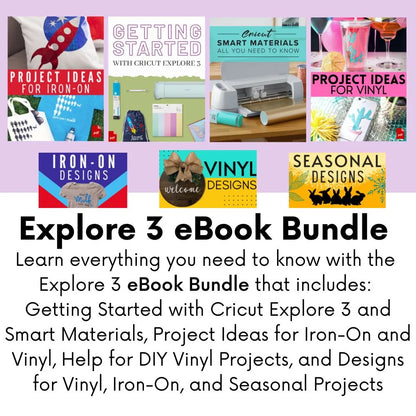 Cricut Explore 3 Craft Cutting Machine with Vibrant Vinyl Pack Bundle