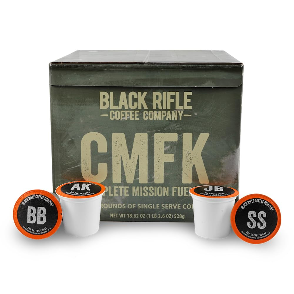 Black Rifle Coffee Company Supply Drop Variety Pack, With Silencer Smooth, AK Espresso, Just Black, and Beyond Black Blends, 48 Coffee Pods