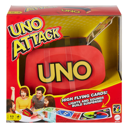 UNO Attack Card Game for Family Night with Card Launcher Featuring Lights & Sounds