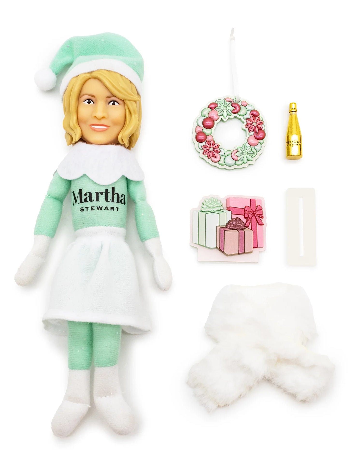 Martha Stewart Martha on The Mantel Christmas Green Plush Figurine, 10.5"