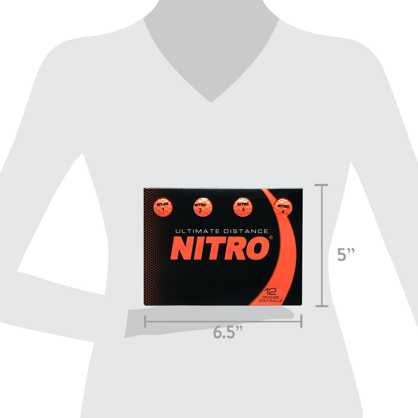 Nitro Golf Ultimate Distance Golf Balls, Orange, 12 Pack