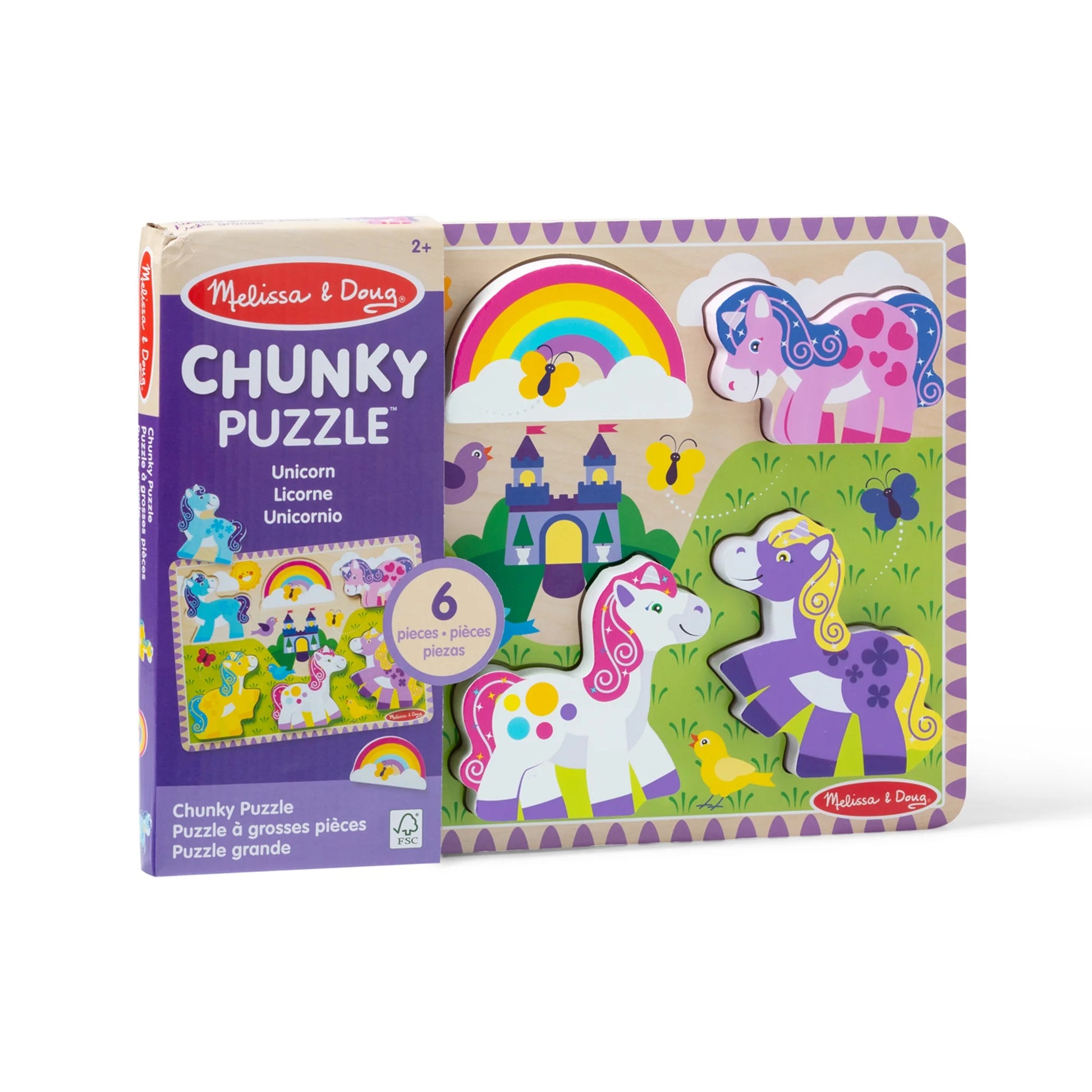 Melissa & Doug Fairytale Wooden Chunky Puzzle (6 Pieces) - FSC Certified