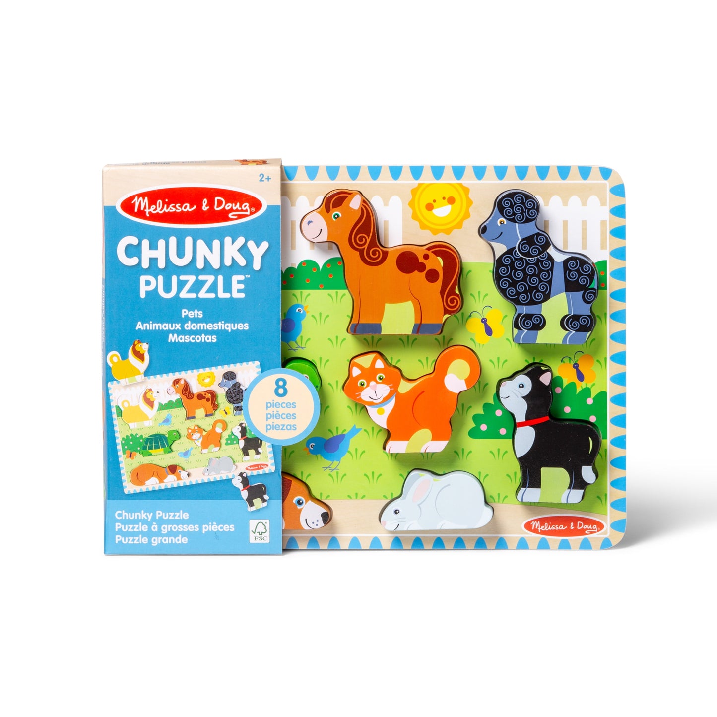 Melissa & Doug Pets Wooden Chunky Puzzle (8 pcs) - FSC Certified