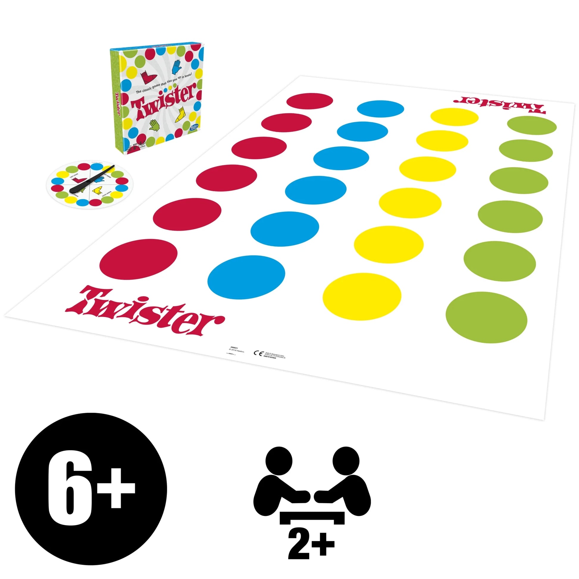 Twister Game with Spinner's Choice & Air Moves, Family Games for 2+ Players, Christmas Gifts for 6+