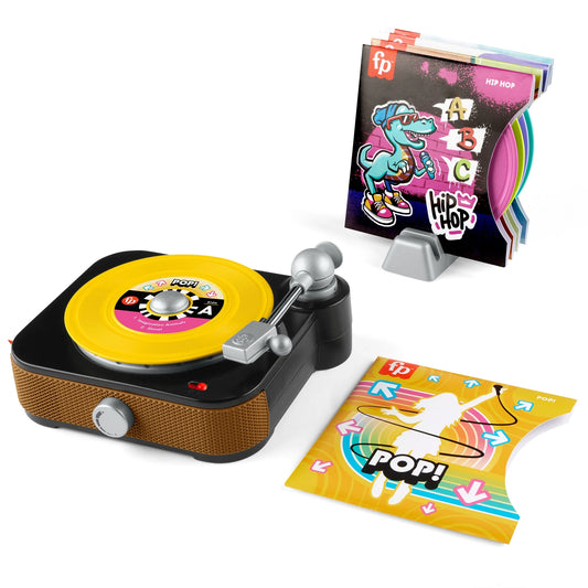 Fisher-Price Rockin’ Record Player Musical Toy with Turntable & 5 Records for Toddler Pretend Play