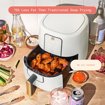 Beautiful 3 Qt Air Fryer with TurboCrisp Technology, White Icing by Drew Barrymore