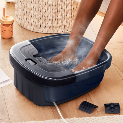 Homedics Bubble Bliss Deluxe Foot-Spa with Heat, Massaging Bubbles, Acupressure Attachments, Bubbling Foot Spa Bath, Black