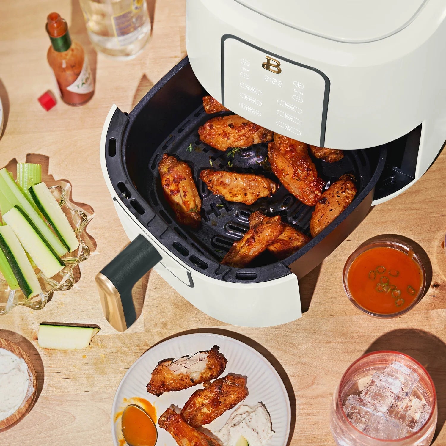 Beautiful 3 Qt Air Fryer with TurboCrisp Technology, White Icing by Drew Barrymore