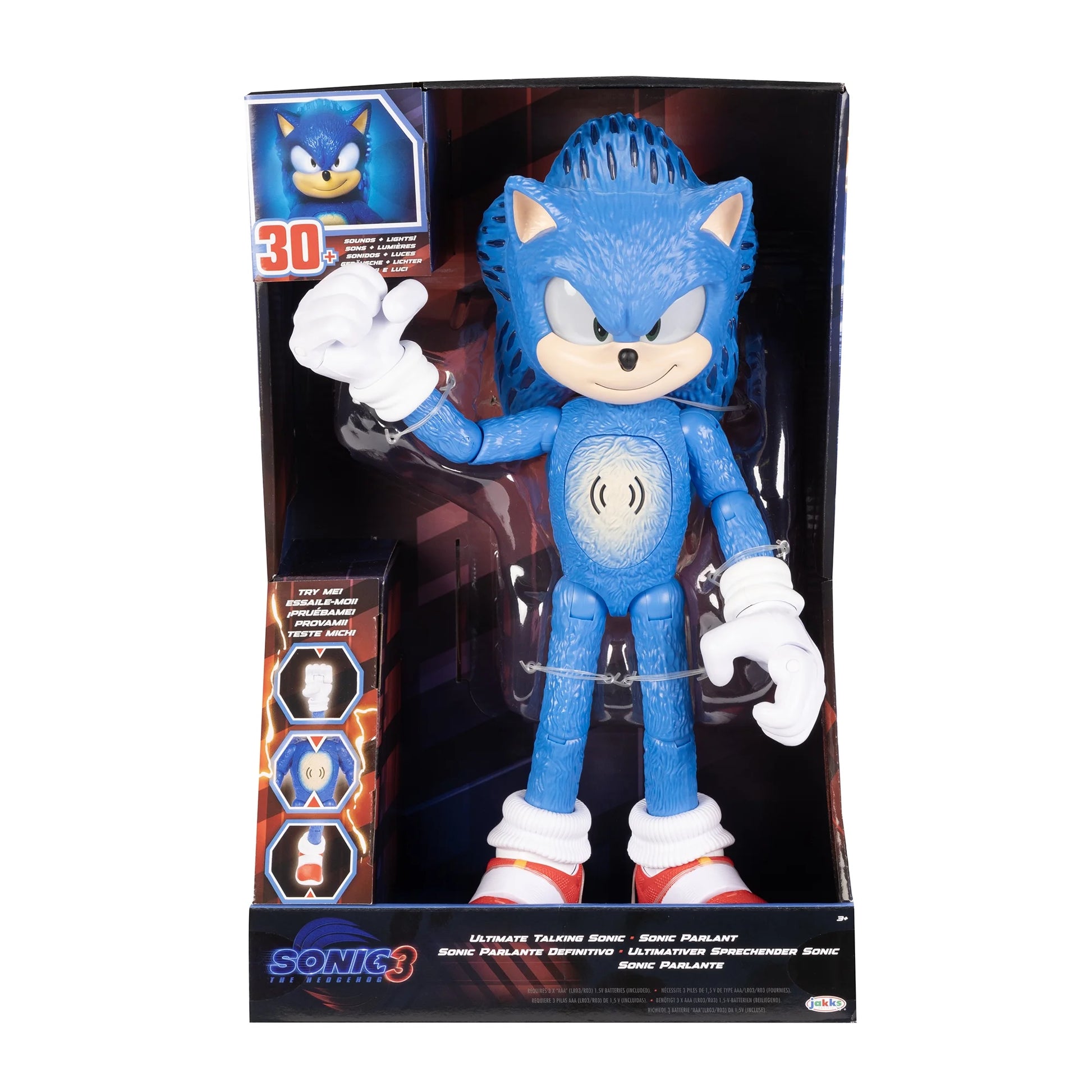 Sonic the Hedgehog 3 Ultimate Talking Sonic 12 inch Action Figure 15 Articulation Points