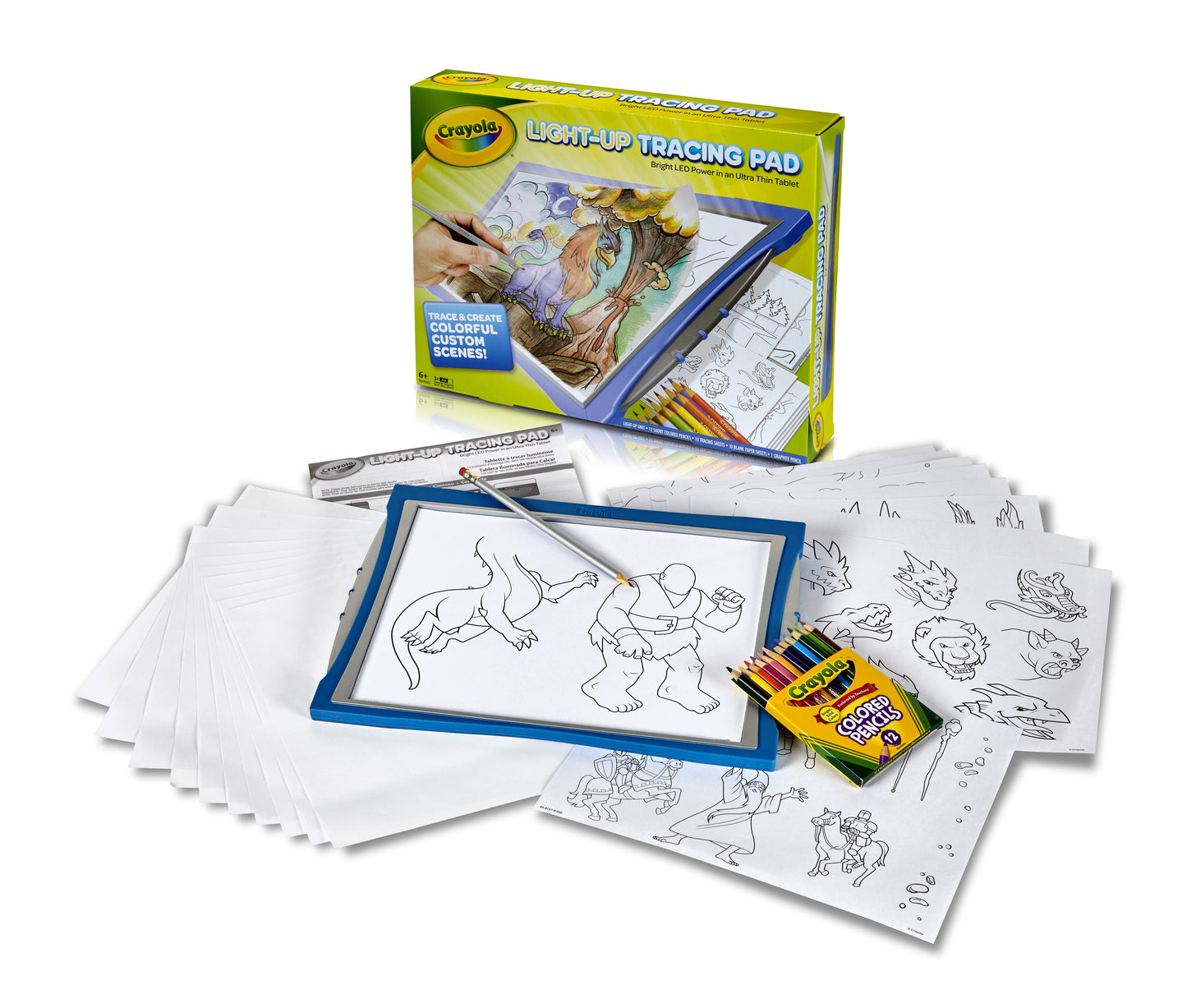 Crayola Light-Up Tracing Pad, Blue, Colored Pencils, Holiday Gift for Kids & Artists, Arts & Craft Supplies, Kids Toys