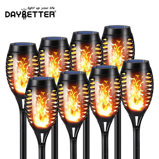 DAYBETTER Solar Lights Outdoor, 8Pack Solar Torch Lights with Flickering Flame, Waterproof Solar Landscape and Walkway Lighting Decoration for Garden, Patio and Yard