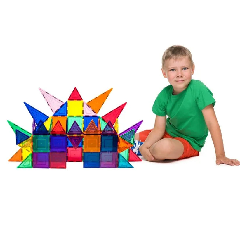 PicassoTiles 61 PC Magnetic Tiles, Magnetic Building Blocks for Kids, Magnet for Kids 3+