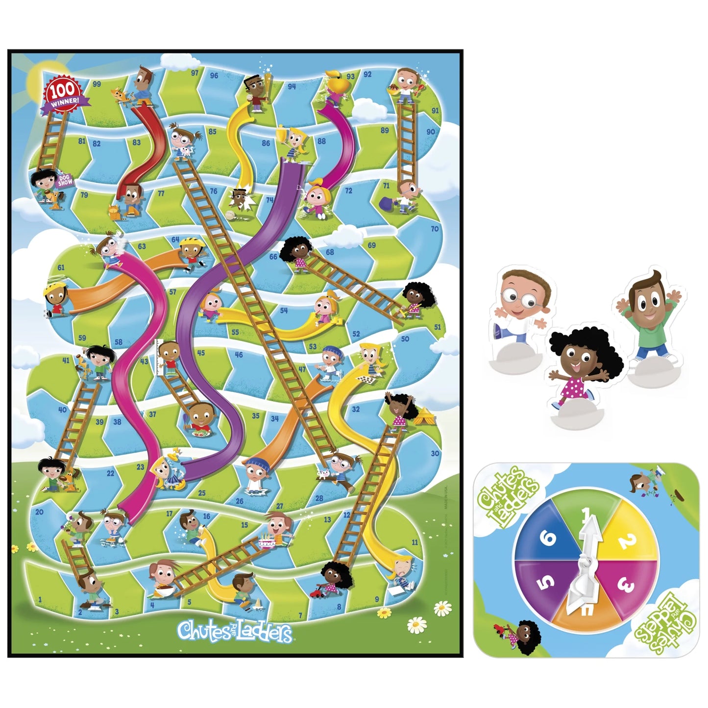 Chutes and Ladders Kids Board Game, Games for Preschoolers, 2-3 Players, Christmas Gifts for Kids, Ages 3+