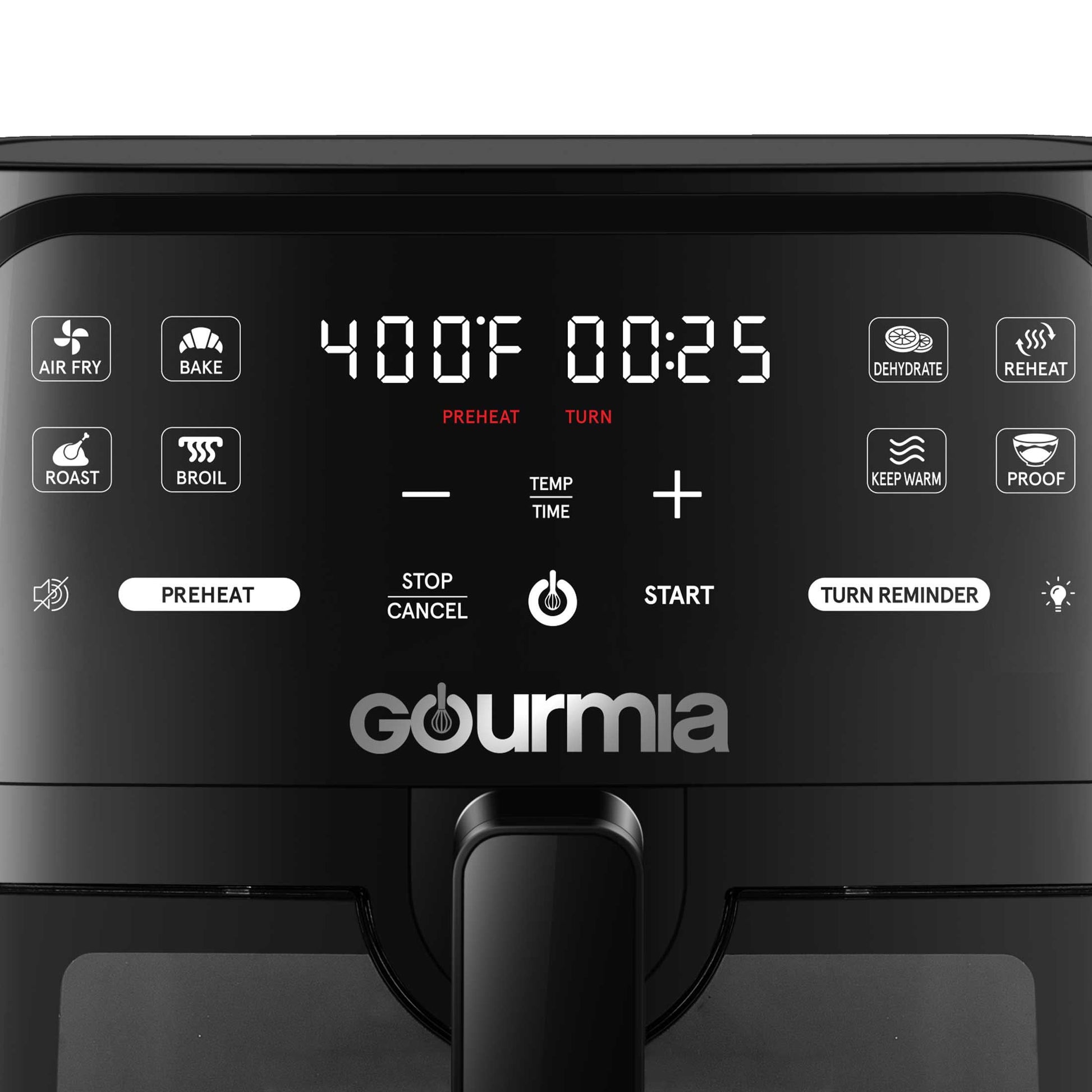 Gourmia 8-Quart Digital Window Air Fryer, with 8 One-Touch Functions, Black