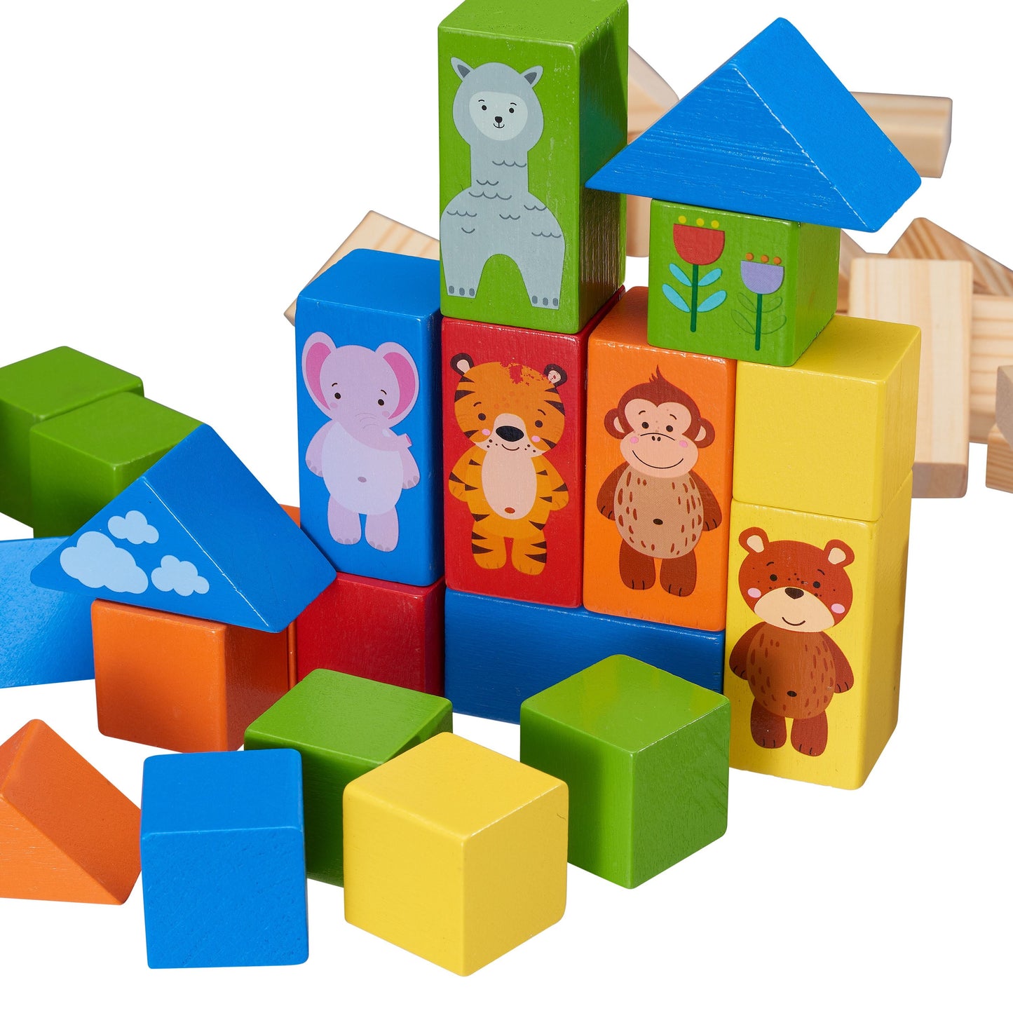 Spark Create Imagine Wood Building Blocks, 150 Pieces, Baby and Toddler Toys