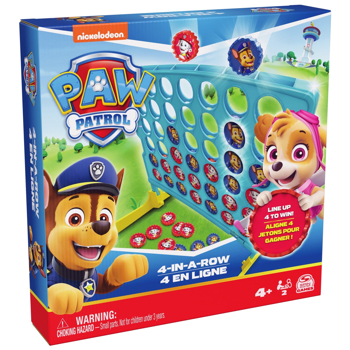 Spin Master Games, Four in Row PAW Patrol Family Board Game for Kids Ages 4 and up