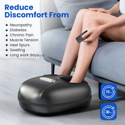 Renpho Shiatsu Foot Massager with Heat for Tired Foot Blood Circulation up to size 11, Black,Gift