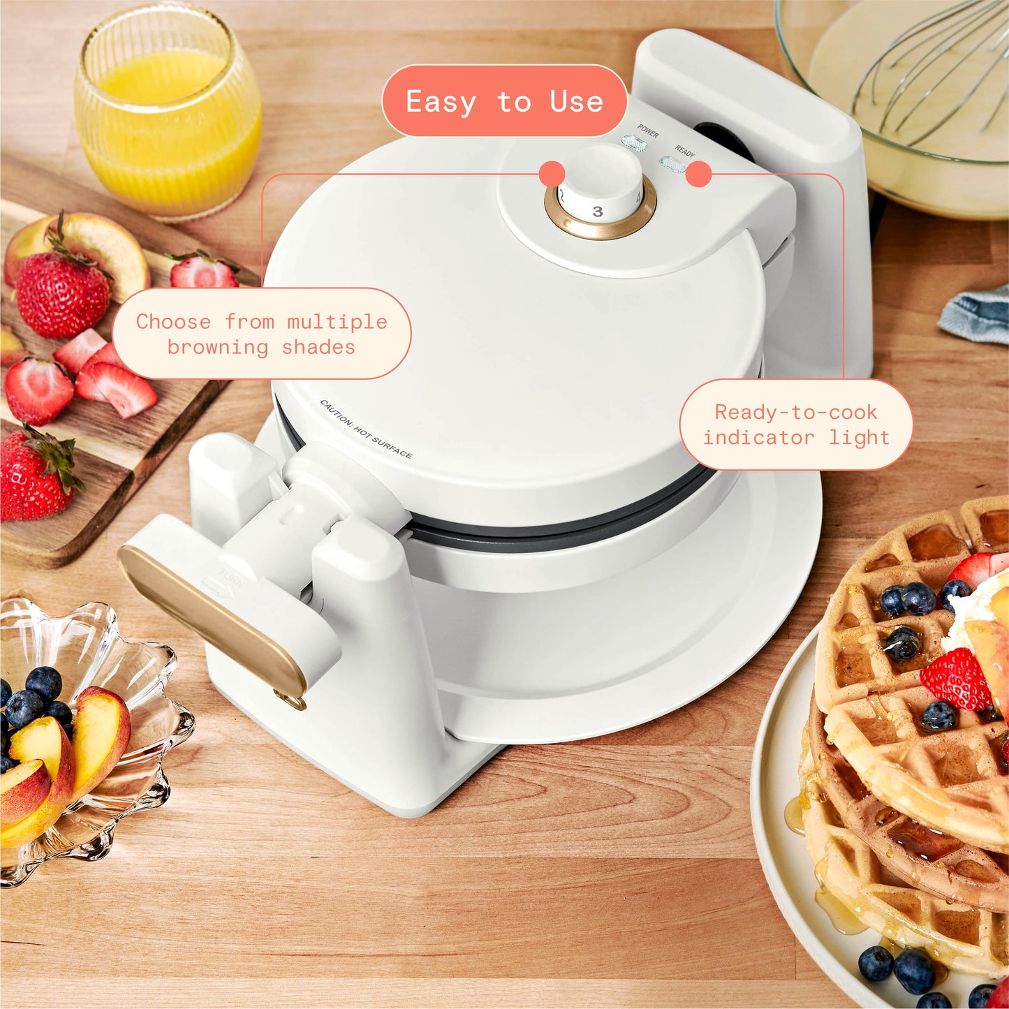 Beautiful Electric Griddle/Waffle Maker Breakfast Set, White Icing by Drew Barrymore