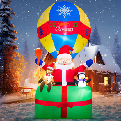 Yexmas 9FT Inflatable Christmas Santa Claus in Hot Air Balloon , Prelit Christmas Decoration with LED Lights for Holiday/Party/Xmas/Yard/Garden